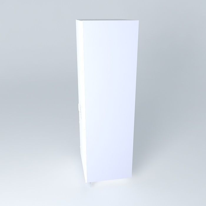 Tall 2 Door 2 Drawer Free 3D model_2