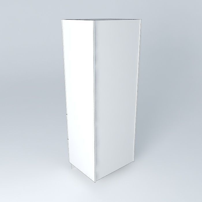 Tall 2 Door 2 Drawer Free 3D model_4