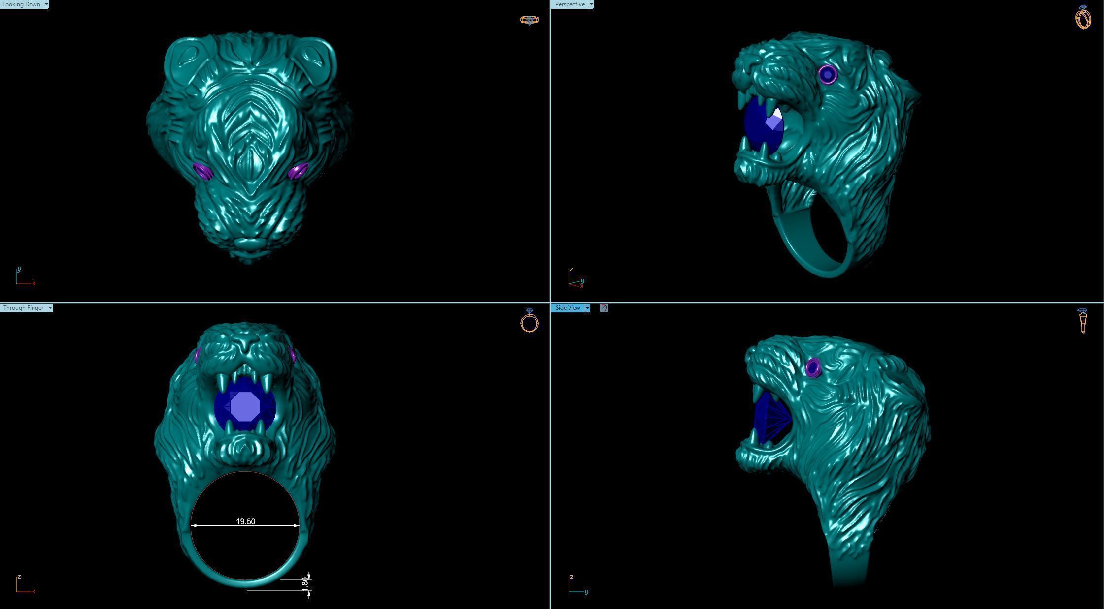 TIGER RING R 0090 3D print model_2