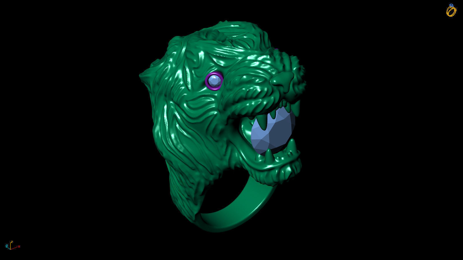 TIGER RING R 0090 3D print model_11