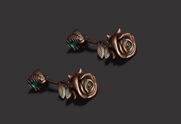 Rose pendant with thorns and without 3D print model_4