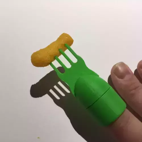 The Thork hand holding fork with food in it 3D print model
