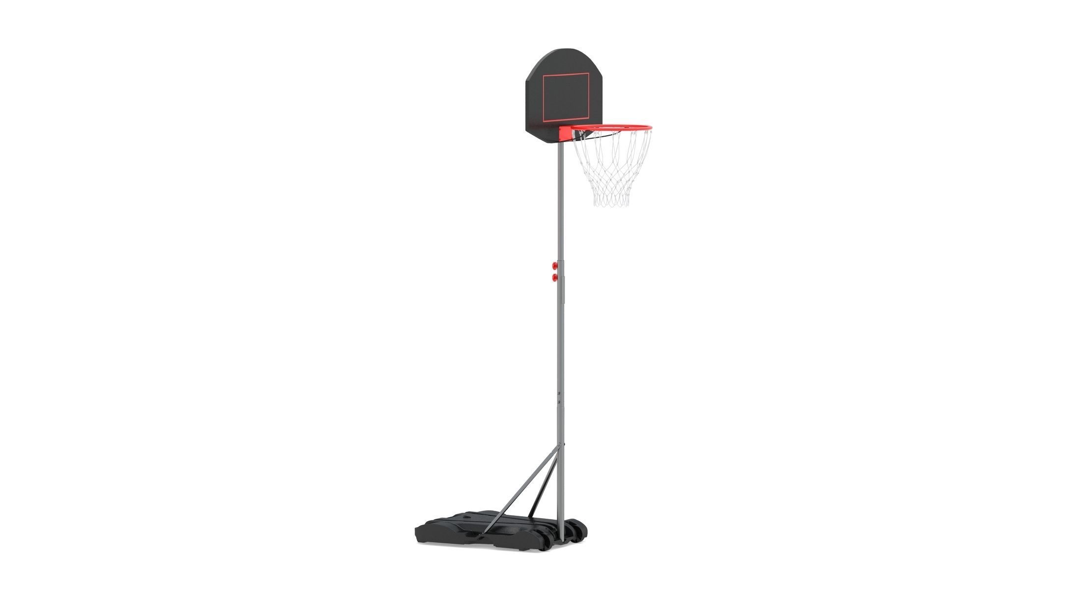 Wheels Portable Adjustable Height Basketball Hoop Stand 3D model_1