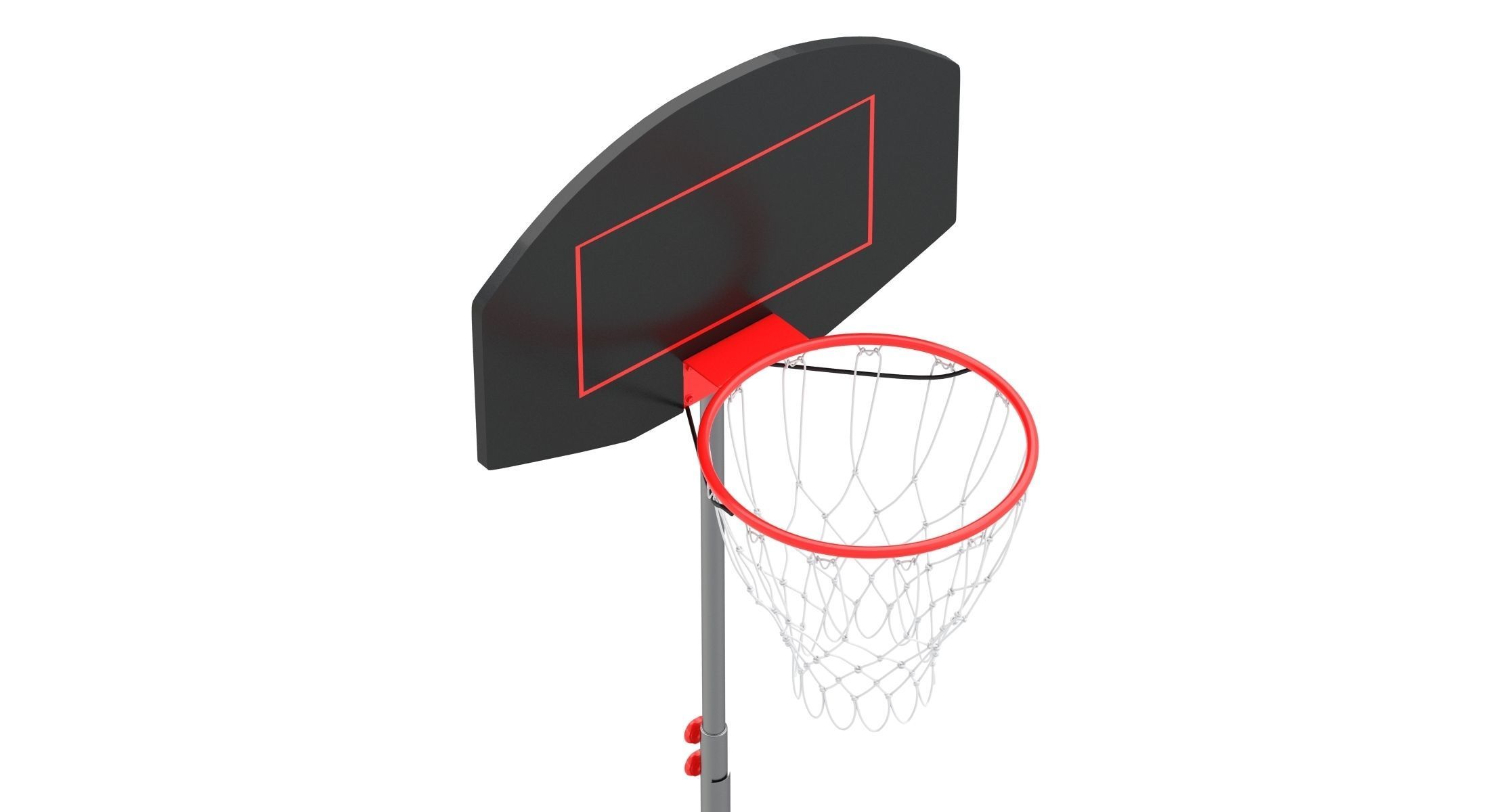 Wheels Portable Adjustable Height Basketball Hoop Stand 3D model_6