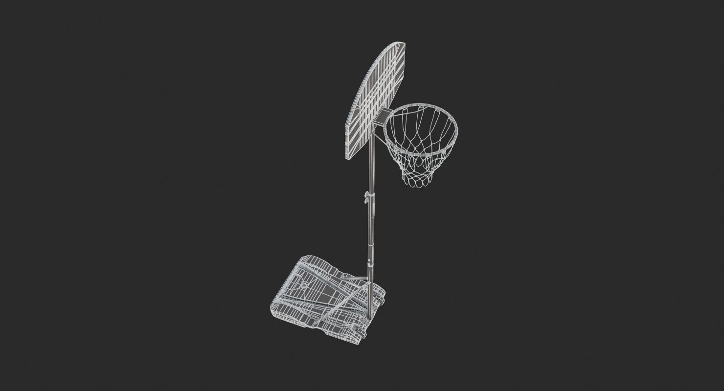 Wheels Portable Adjustable Height Basketball Hoop Stand 3D model_11