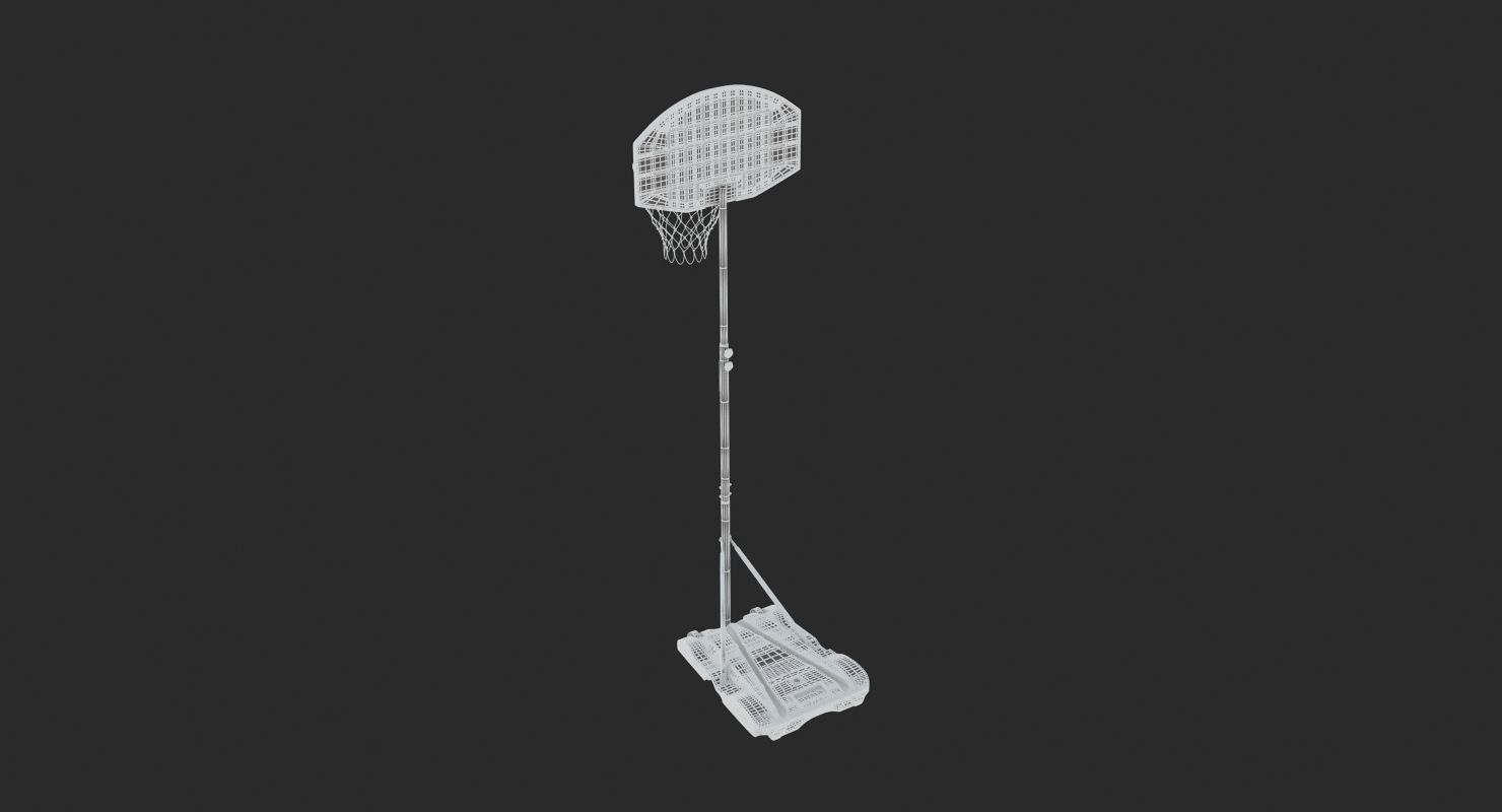 Wheels Portable Adjustable Height Basketball Hoop Stand 3D model_10