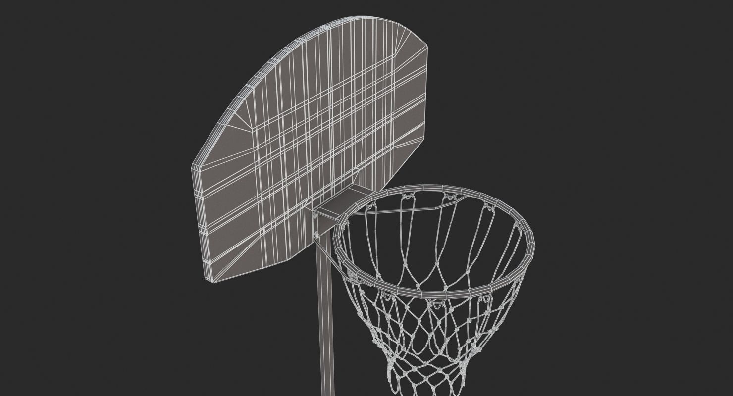 Wheels Portable Adjustable Height Basketball Hoop Stand 3D model_13