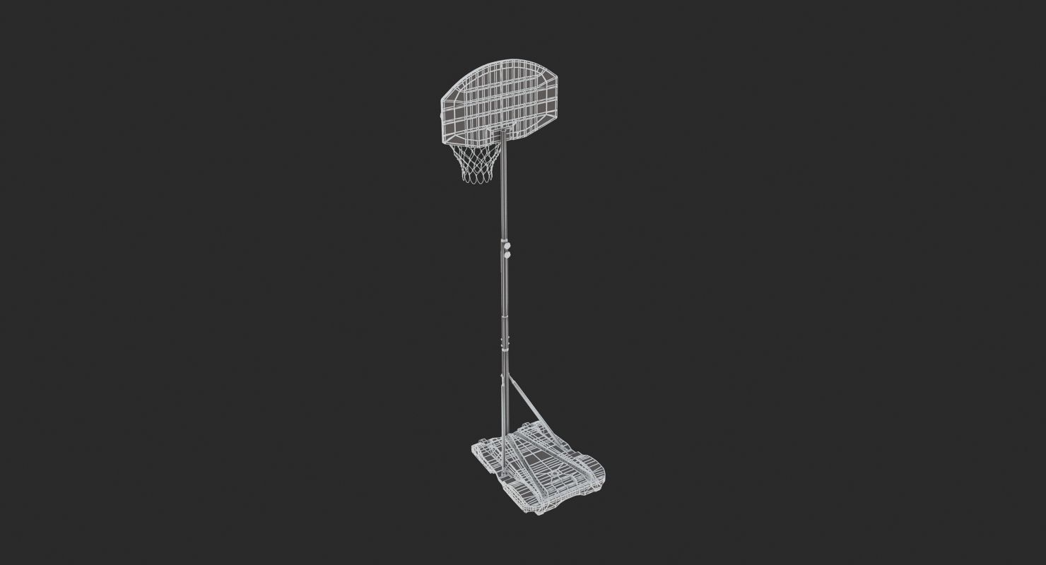 Wheels Portable Adjustable Height Basketball Hoop Stand 3D model_9