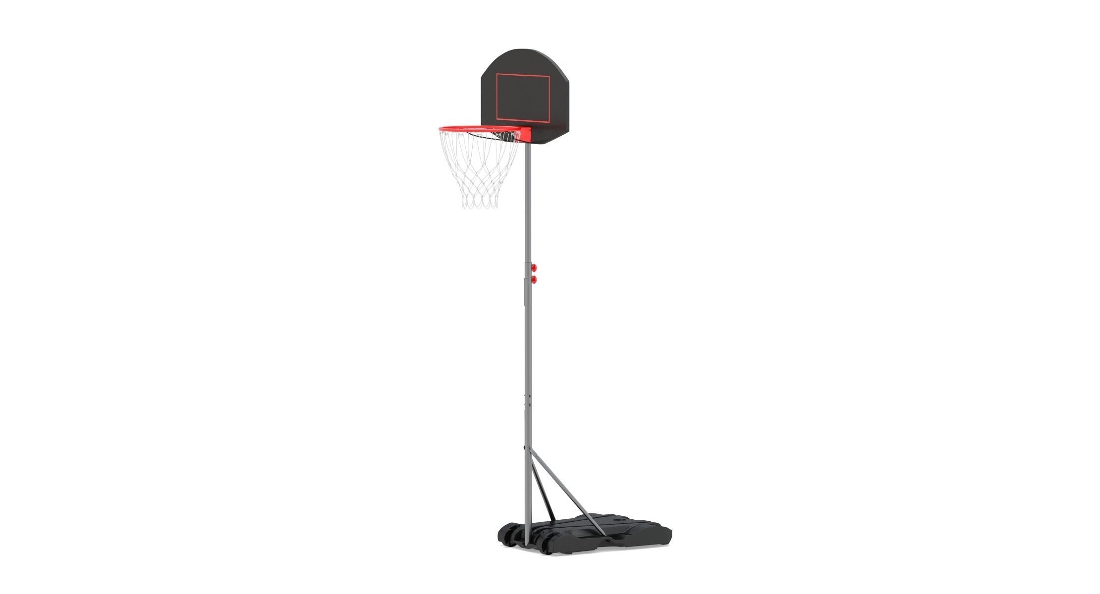 Wheels Portable Adjustable Height Basketball Hoop Stand 3D model_2