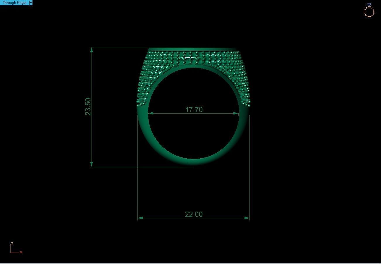 pave wedding ring 3D print model_8