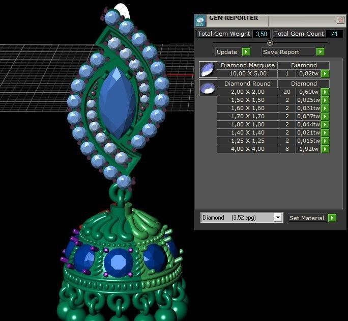 Indian Jhumka earrings 3D print model_3