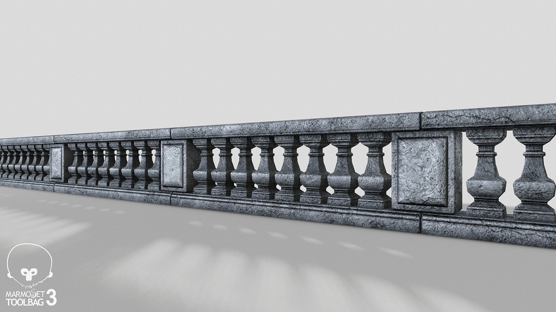 Modular balusters Low-poly 3D model_5
