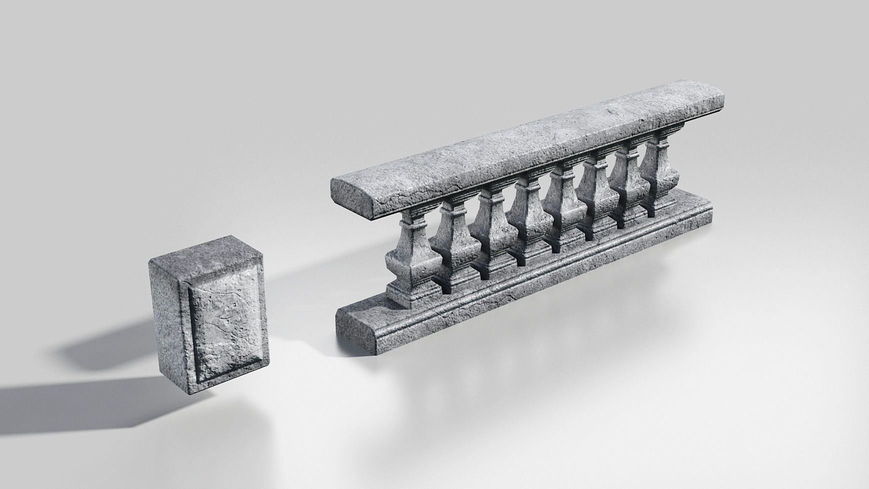 Modular balusters Low-poly 3D model_3