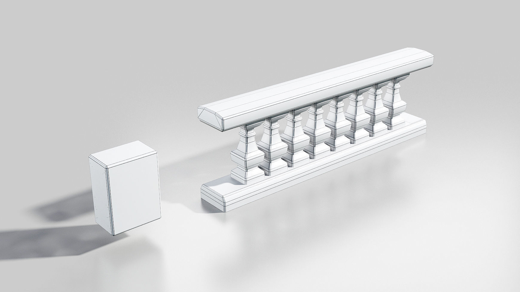 Modular balusters Low-poly 3D model_4