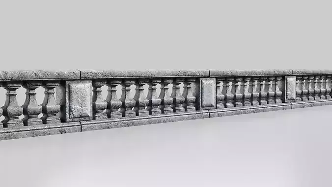 Modular balusters Low-poly 3D model