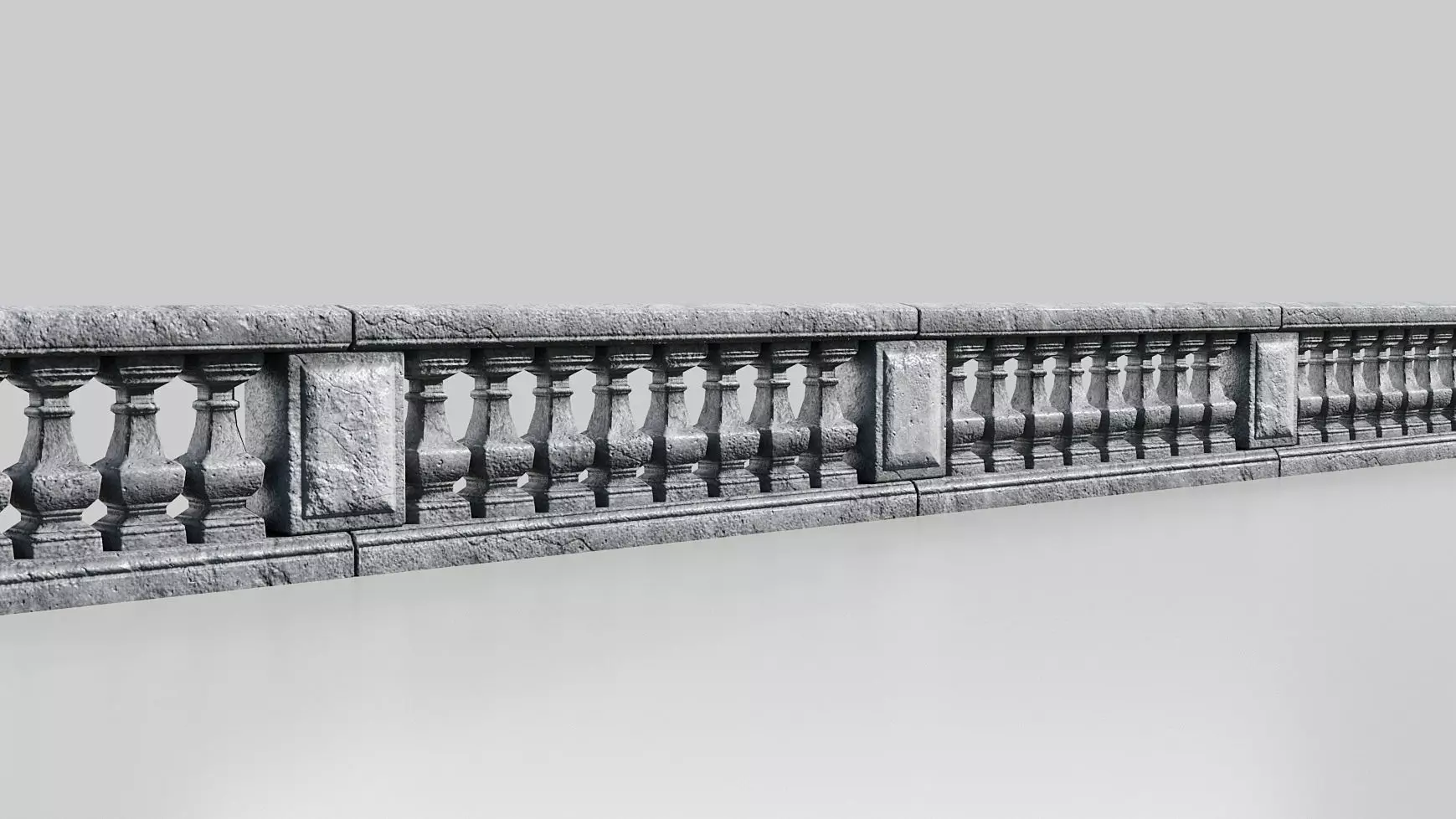 Modular balusters Low-poly 3D model_0