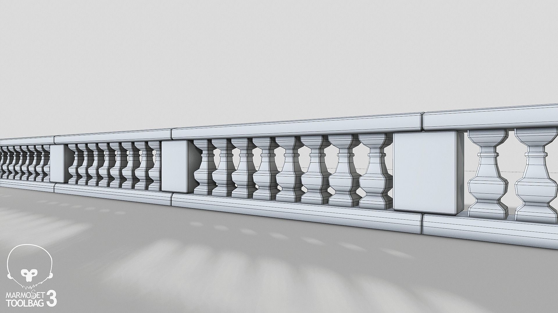 Modular balusters Low-poly 3D model_6