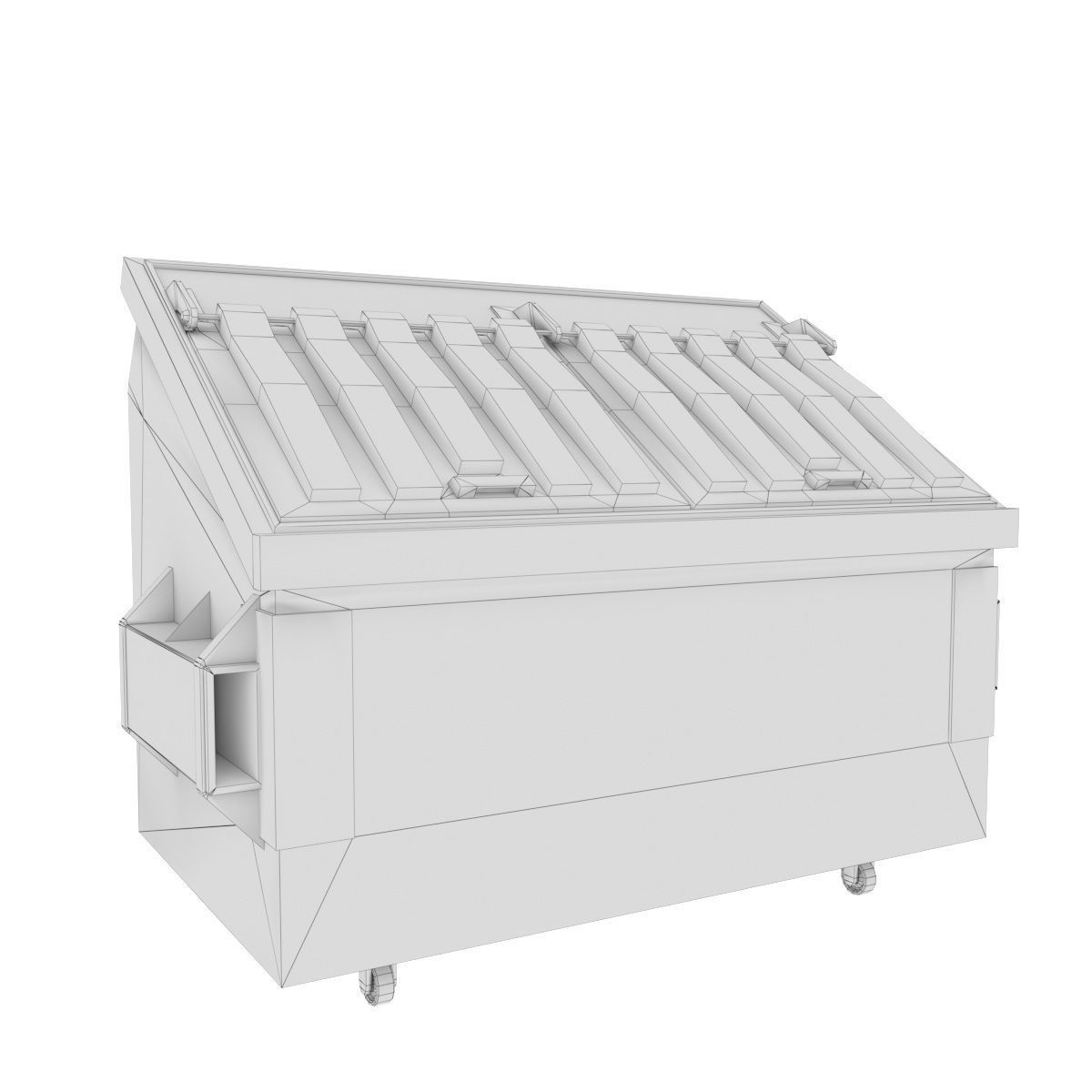 Trash can old Low-poly 3D model_7