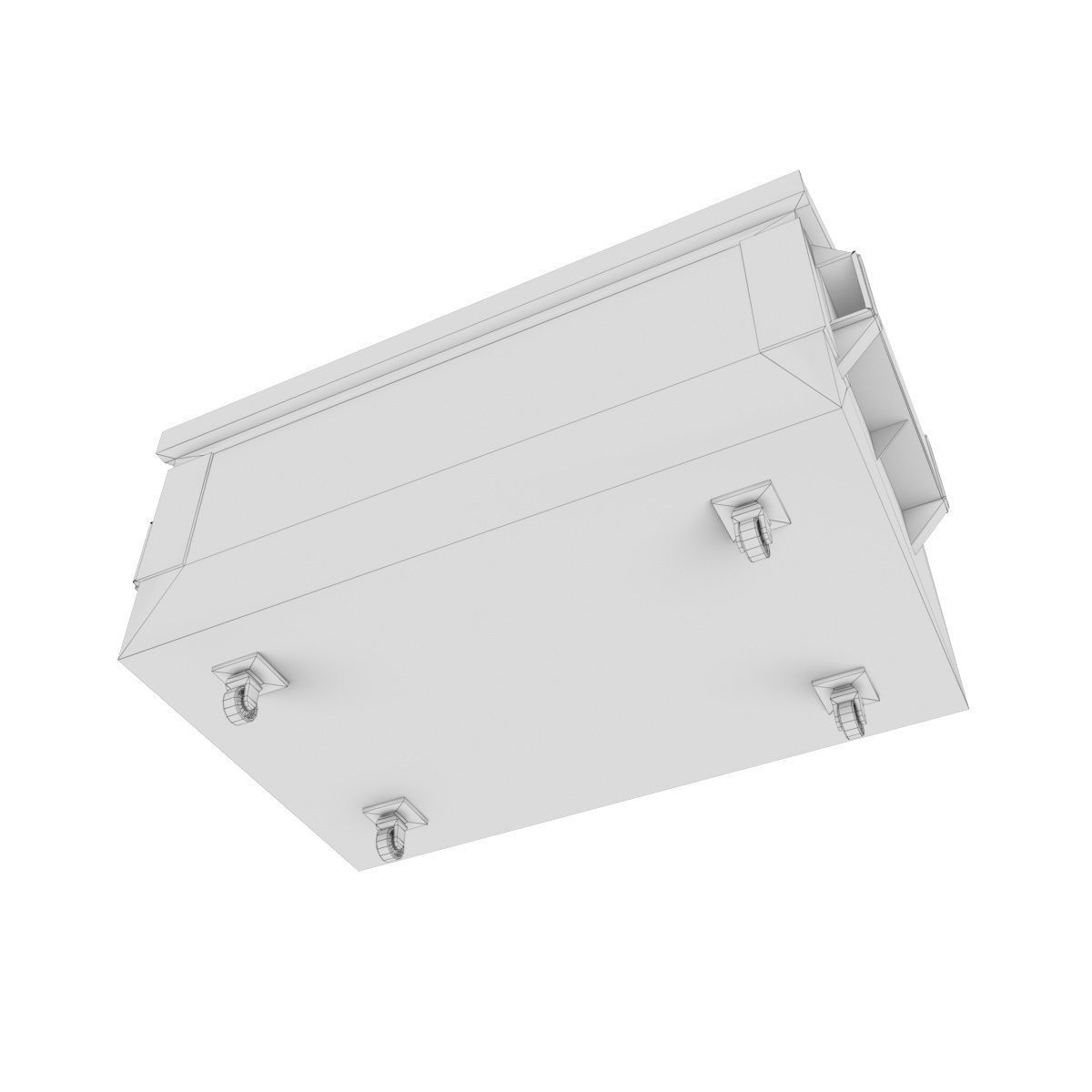 Trash can old Low-poly 3D model_8