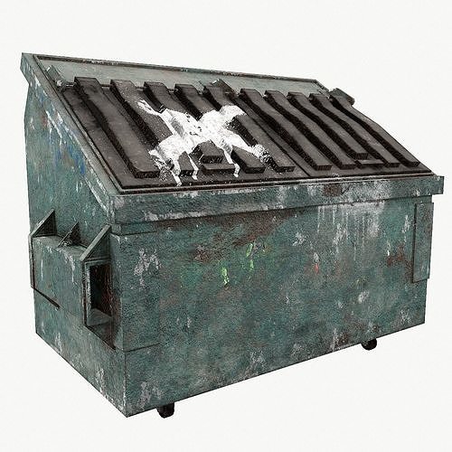 Trash can old  Low-poly 3D model