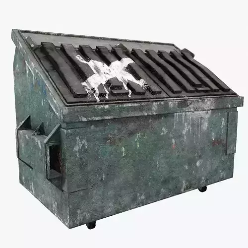 Trash can old  Low-poly 3D model