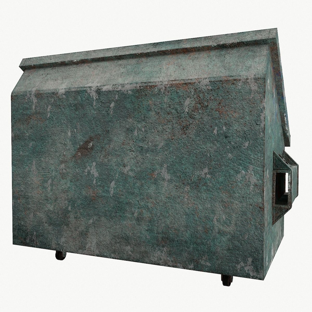 Trash can old Low-poly 3D model_4