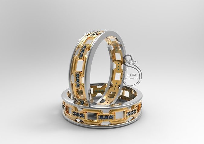 Wedding ring links ring size 22mm 3D print model