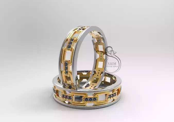 Wedding ring links ring size 22mm 3D print model
