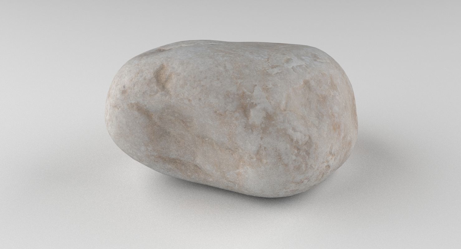 Round Shaped Limestone Pebble 3D model_7