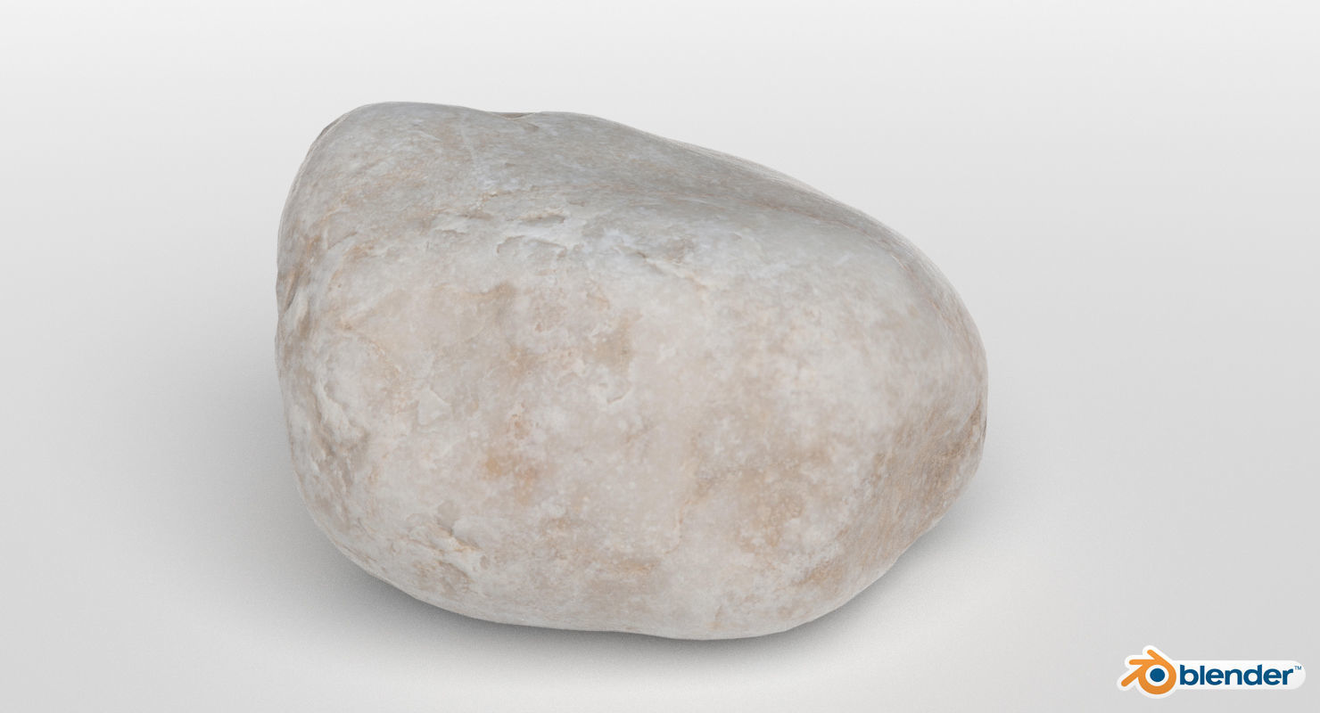 Round Shaped Limestone Pebble 3D model_12