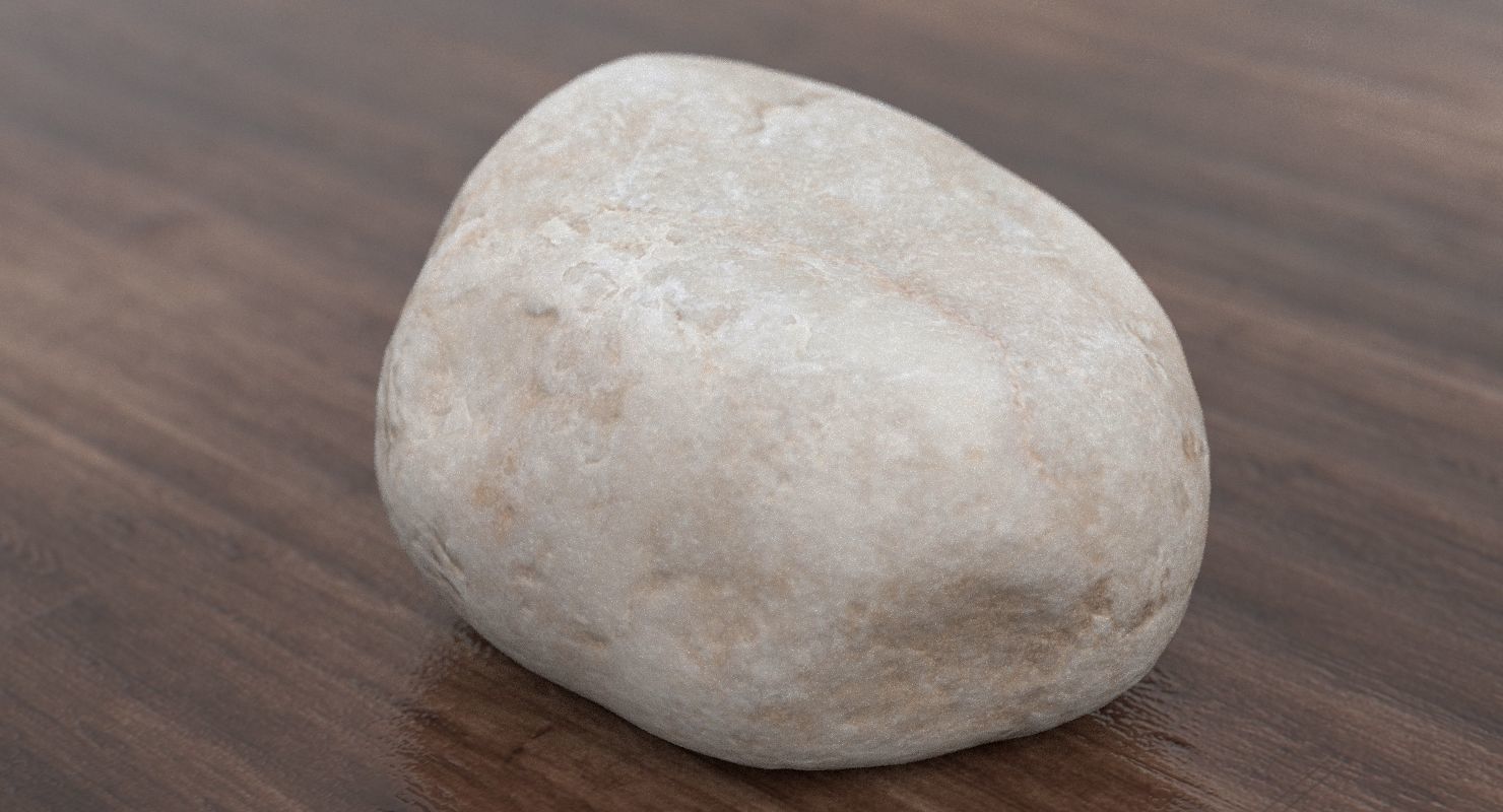 Round Shaped Limestone Pebble 3D model_5