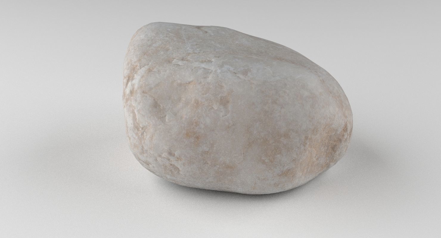 Round Shaped Limestone Pebble 3D model_8
