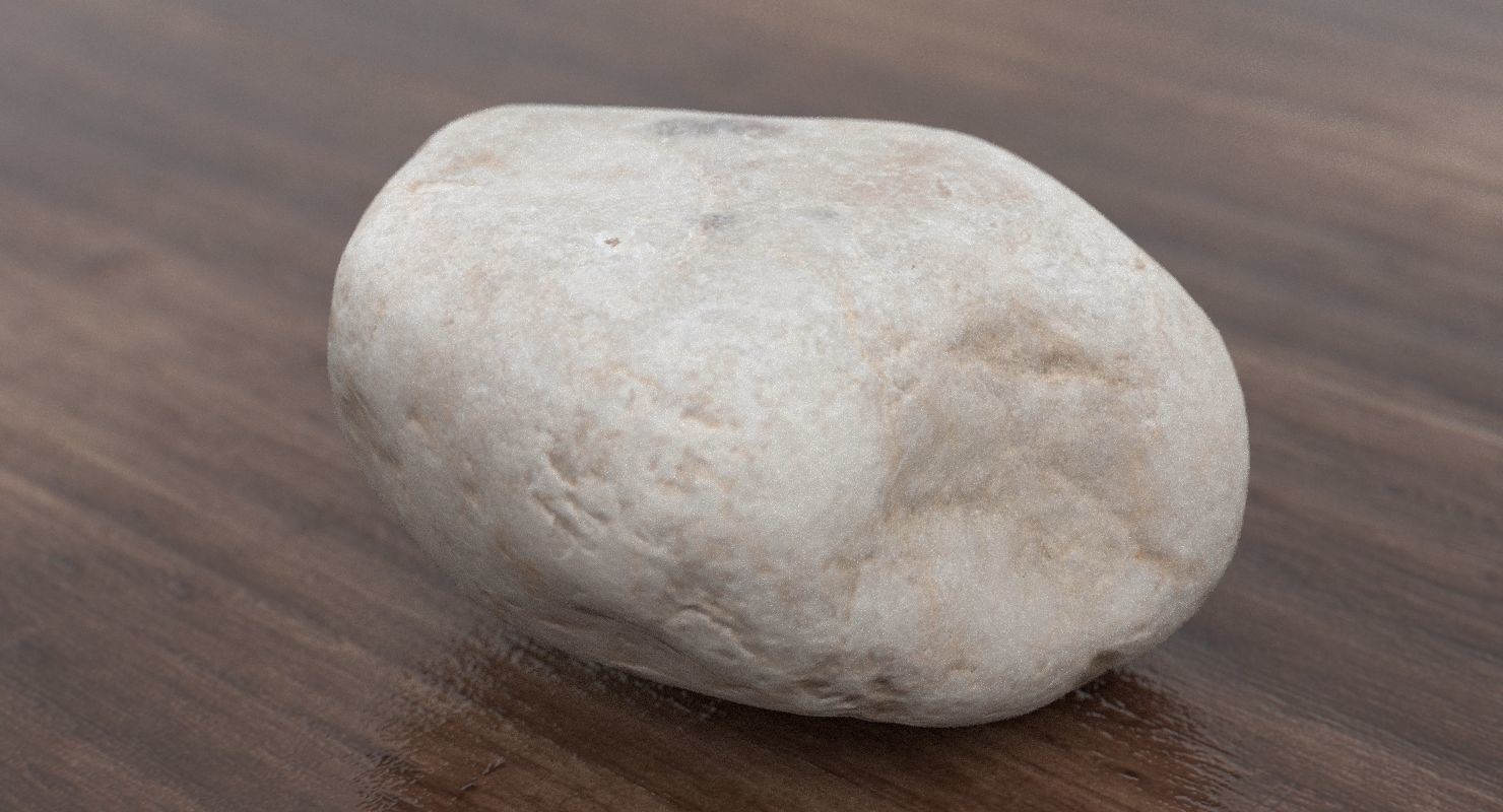 Round Shaped Limestone Pebble 3D model_6