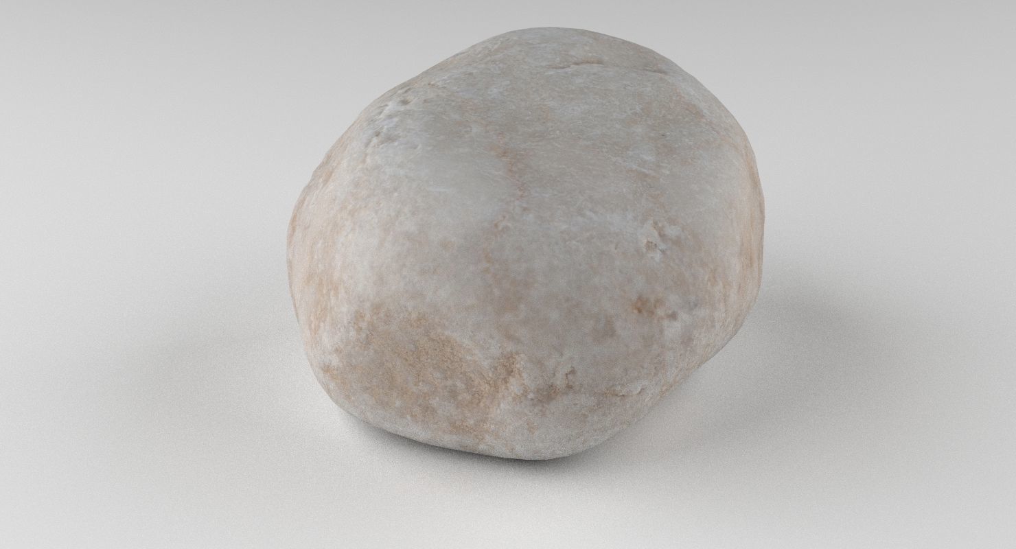 Round Shaped Limestone Pebble 3D model_9