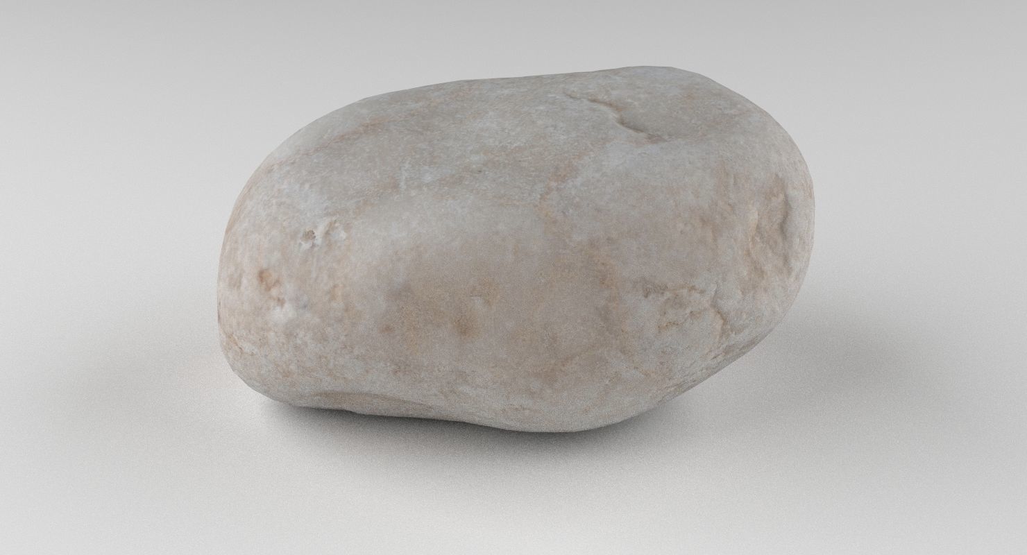Round Shaped Limestone Pebble 3D model_10