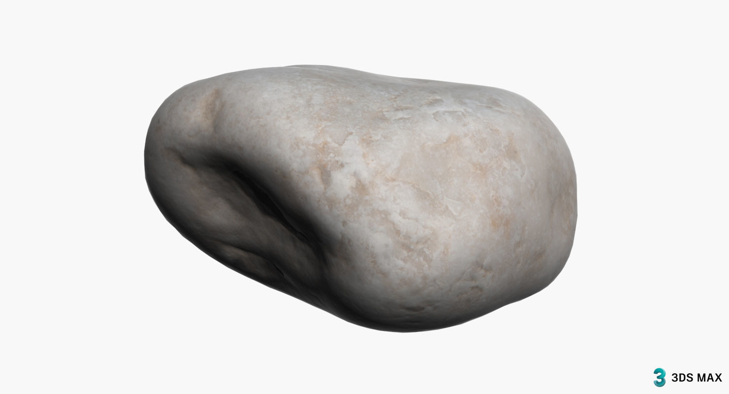 Round Shaped Limestone Pebble 3D model_13