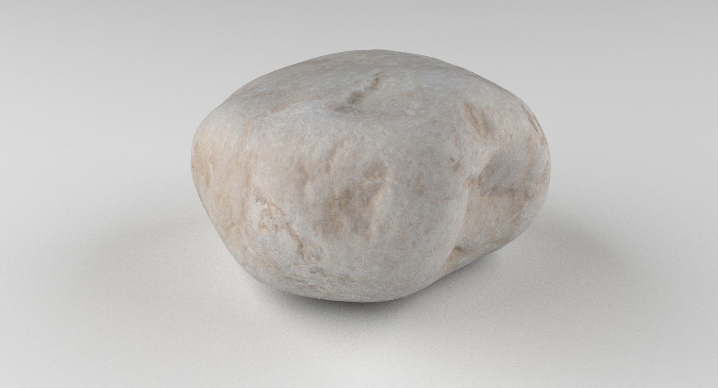 Round Shaped Limestone Pebble 3D model_11