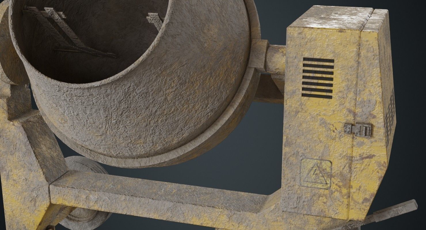 Concrete Mixer 1B Low-poly 3D model_5