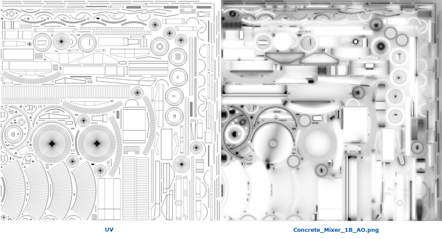 Concrete Mixer 1B Low-poly 3D model_9