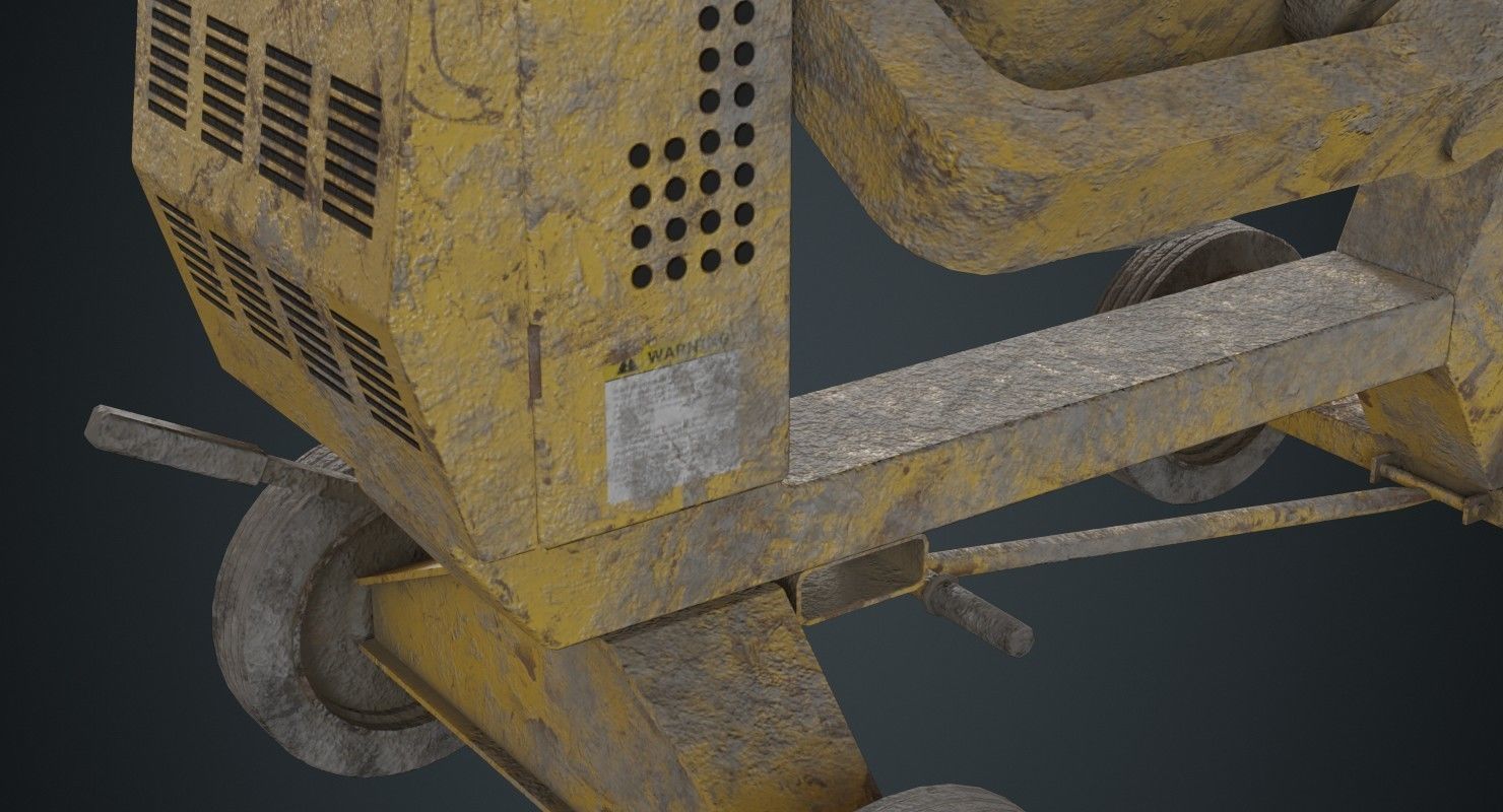 Concrete Mixer 1B Low-poly 3D model_6