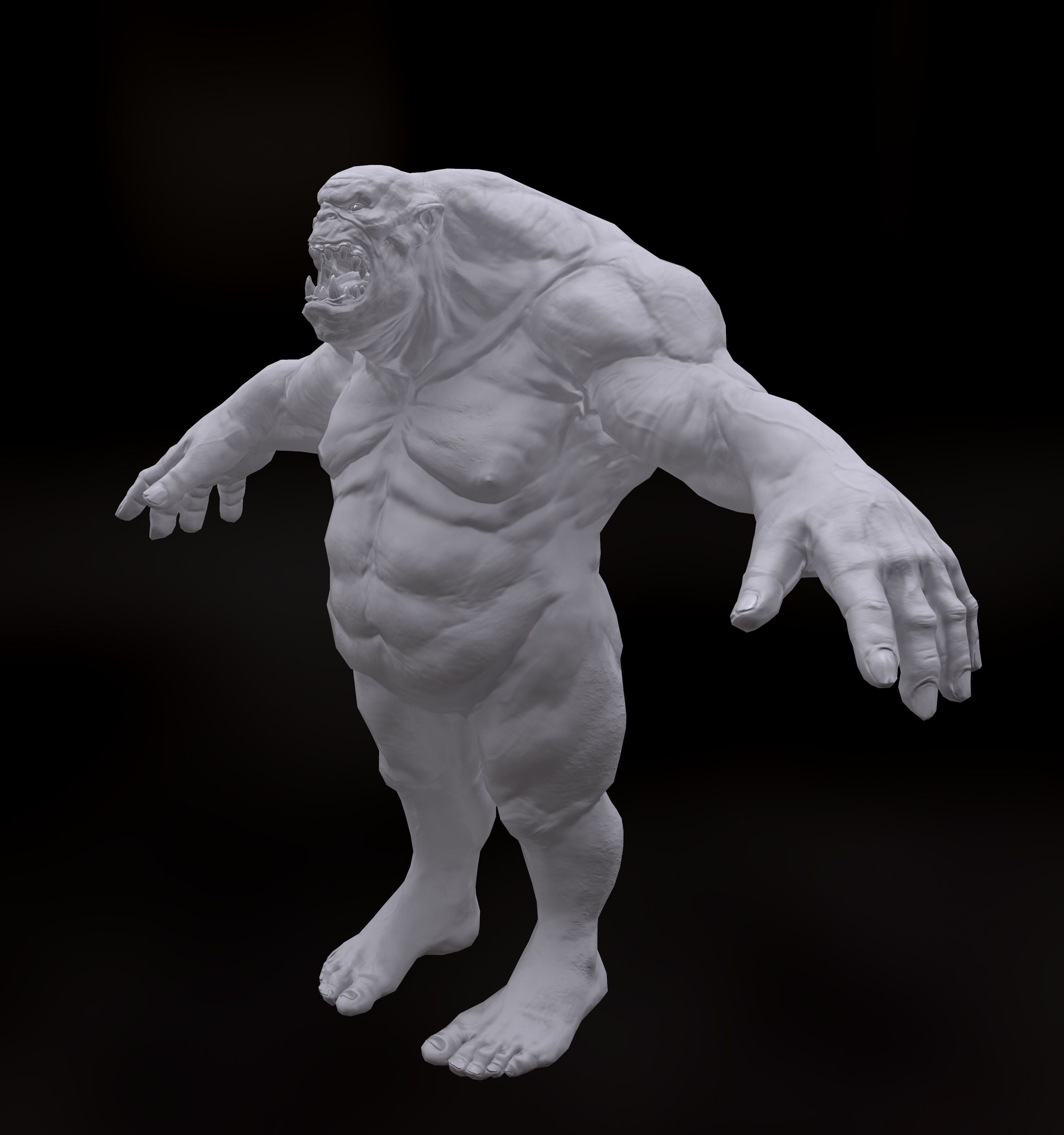 Orc Ogre - Rigged Creature Low-poly 3D model_23