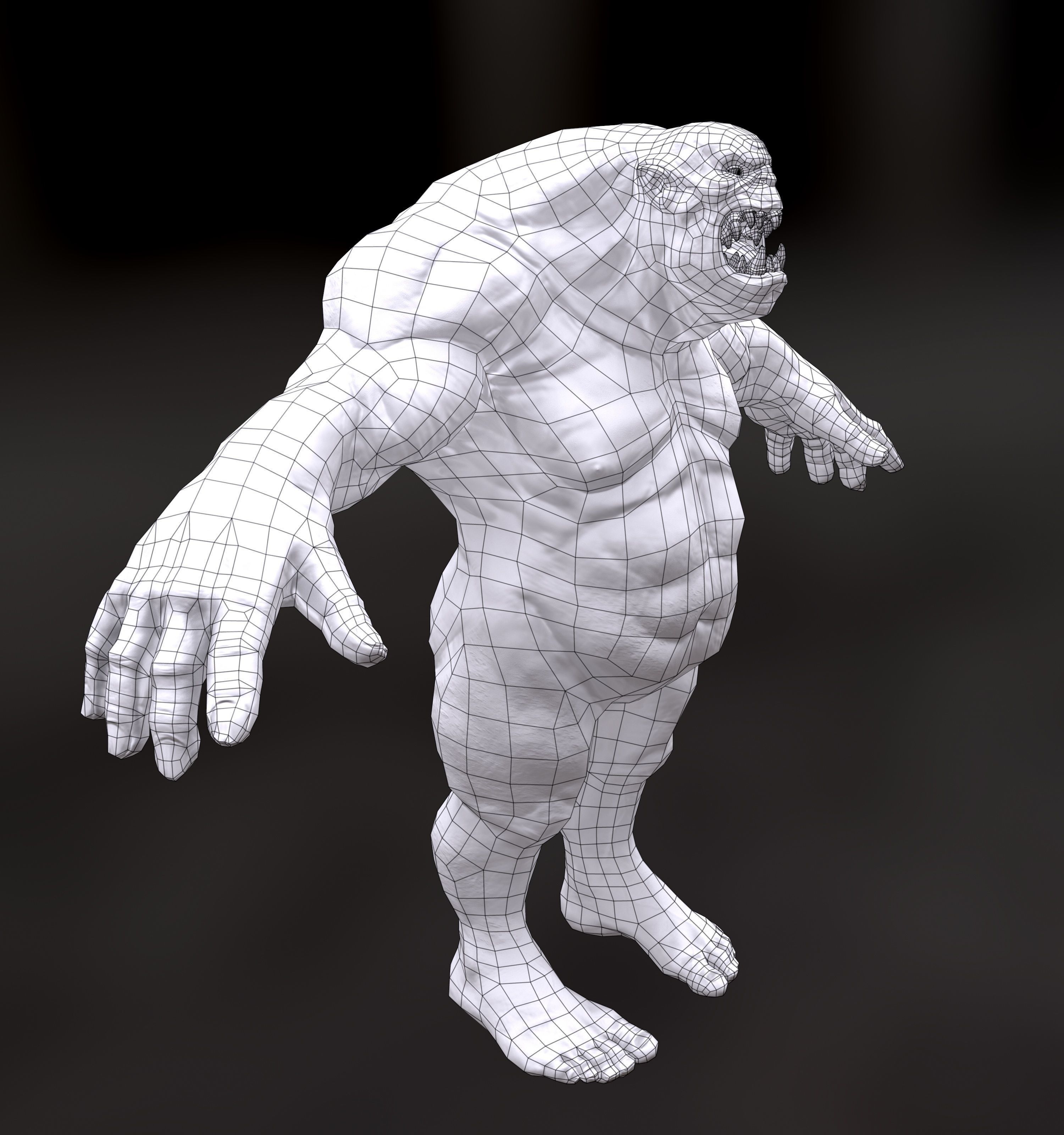 Orc Ogre - Rigged Creature Low-poly 3D model_19