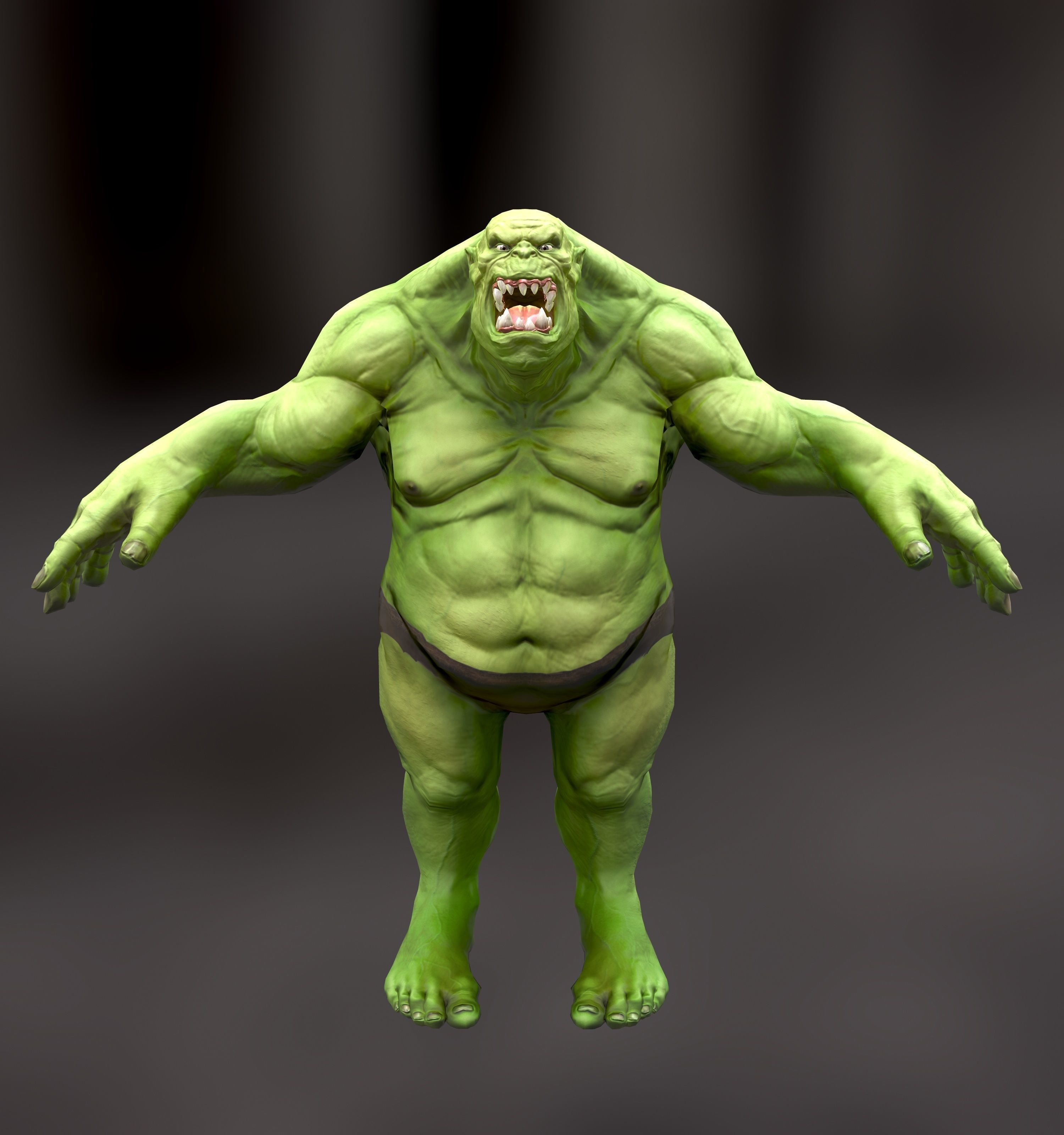 Orc Ogre - Rigged Creature Low-poly 3D model_3