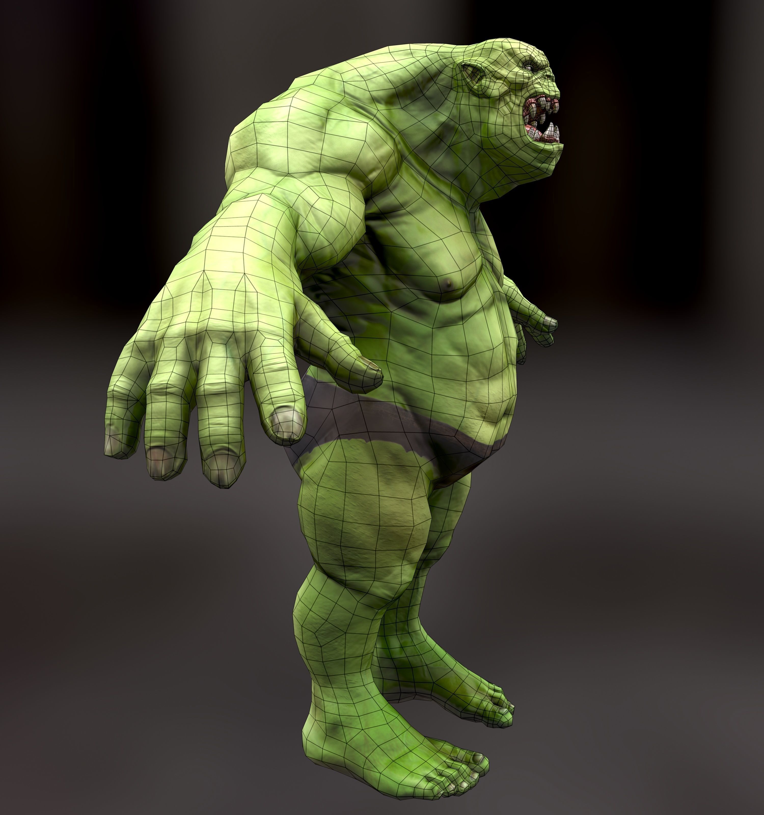 Orc Ogre - Rigged Creature Low-poly 3D model_17