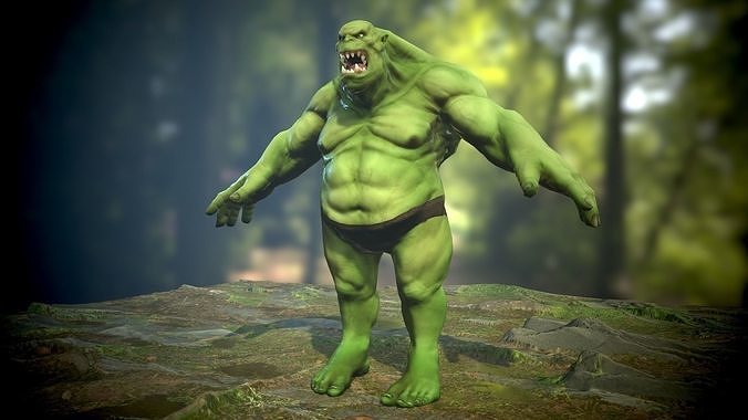 Orc Ogre - Rigged Creature Low-poly 3D model