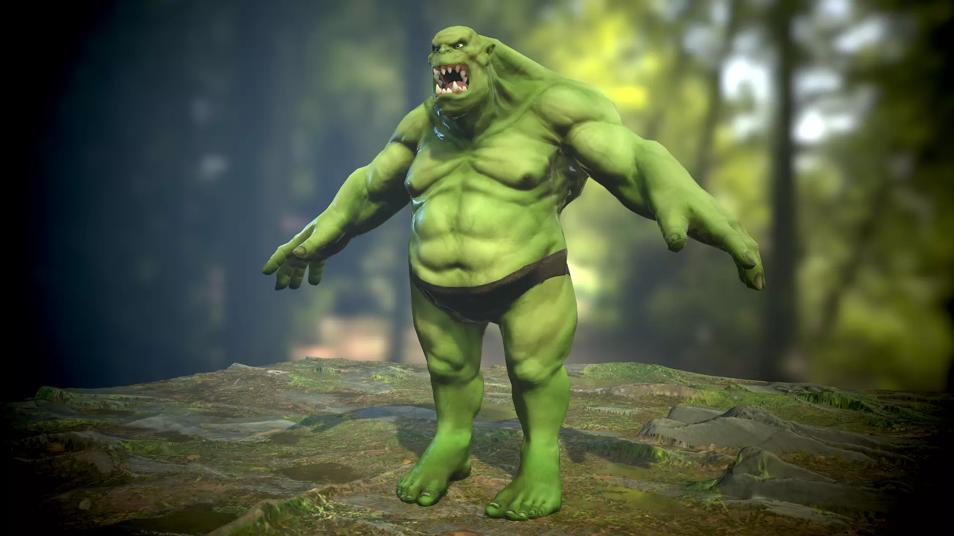 Orc Ogre - Rigged Creature Low-poly 3D model_0
