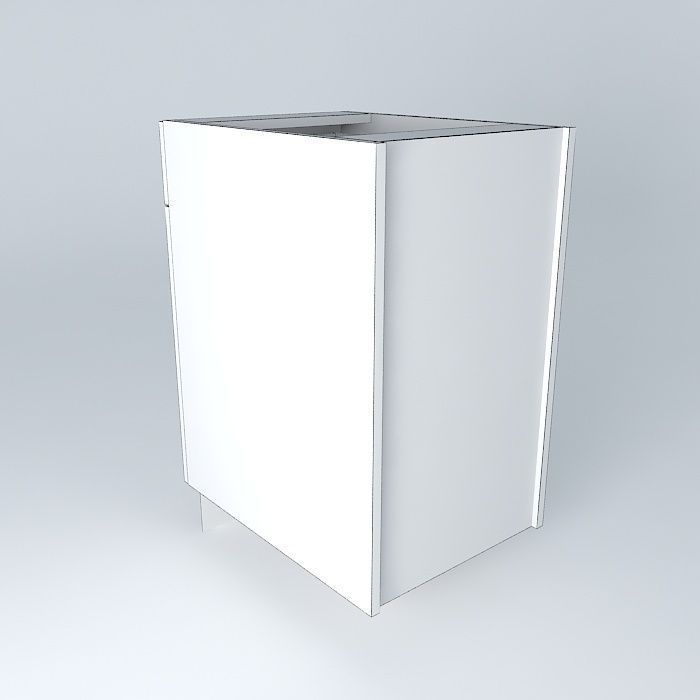 DB2D-2 cabinet with two drawers Free 3D model_4