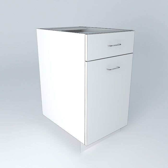 DB2D-2 cabinet with two drawers Free 3D model_3