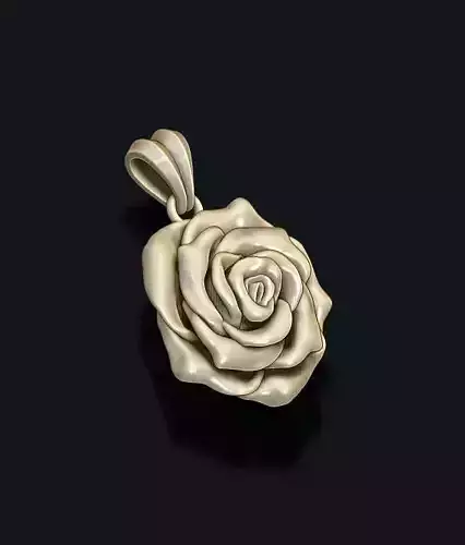 Rose pendant 3D print model