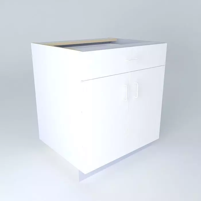 B2D1D kitchen cabinet with drawers Free 3D model